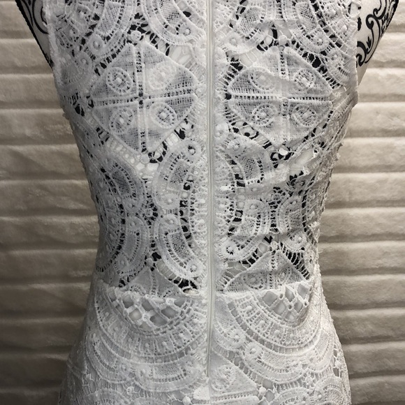 Nazz Couture white crochet turtleneck sleeveless dress. Size S. Minor flaws. - Picture 13 of 16